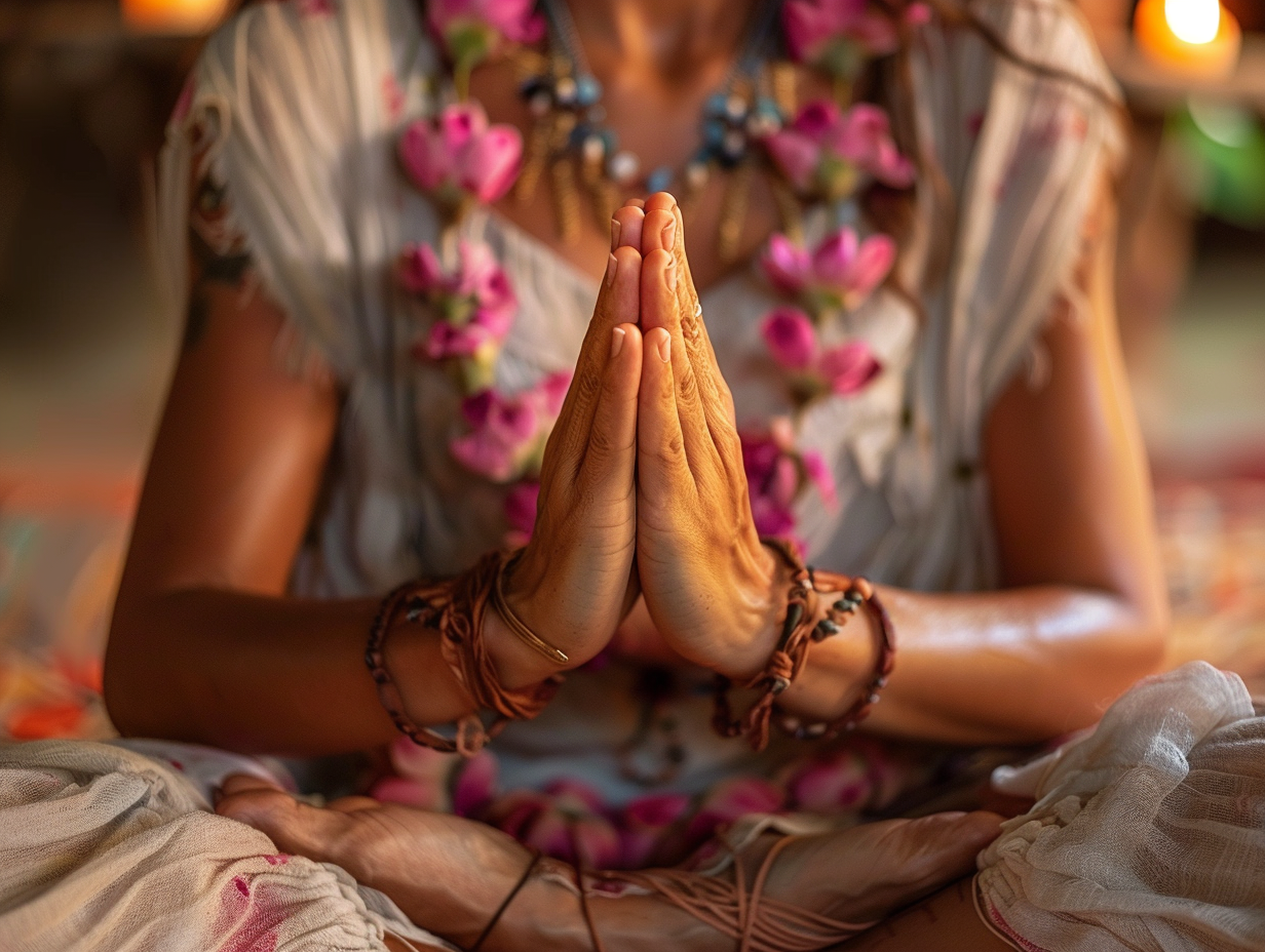 people chanting om mantra